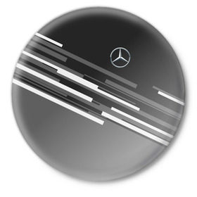 Значок с принтом MERCEDES BENZ SPORT в Рязани,  металл | круглая форма, металлическая застежка в виде булавки | mercedes | марка | машины | мерседес