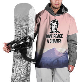 Накидка на куртку 3D с принтом Give Peace a Chance в Рязани, 100% полиэстер |  | Тематика изображения на принте: битлз | горы | джон леннон | ленон | мир | песня | цитаты | шанс