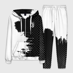 Мужской костюм 3D с принтом Juventus uniform black 2018 в Рязани, 100% полиэстер | Манжеты и пояс оформлены тканевой резинкой, двухслойный капюшон со шнурком для регулировки, карманы спереди | football | soccer | ювентус