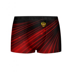 Мужские трусы 3D с принтом Russia Sport 2018 uniform в Рязани, 50% хлопок, 50% полиэстер | классическая посадка, на поясе мягкая тканевая резинка | abstraction | grunge | russia | sport | абстракция | герб | краска | русский | символика рф | спорт | спортивный | триколор | униформа | форма | я русский