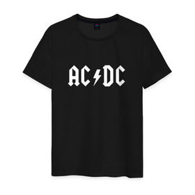 Мужская футболка хлопок с принтом AC/DC в Рязани, 100% хлопок | прямой крой, круглый вырез горловины, длина до линии бедер, слегка спущенное плечо. | ac dc | acdc | high voltage | ангус | металл | рок | фсвс | эй си ди си | эйсидиси | янг