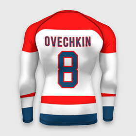 Мужской рашгард 3D с принтом Ovechkin Washington Capitals White в Рязани,  |  | овечкин | ови