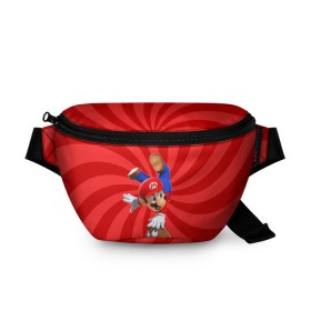 Поясная сумка 3D с принтом Super Mario в Рязани, 100% полиэстер | плотная ткань, ремень с регулируемой длиной, внутри несколько карманов для мелочей, основное отделение и карман с обратной стороны сумки застегиваются на молнию | nintendo | марио | нинтендо