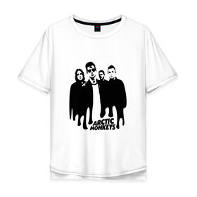 Мужская футболка хлопок Oversize с принтом Группа Arctic Monkeys в Рязани, 100% хлопок | свободный крой, круглый ворот, “спинка” длиннее передней части | 