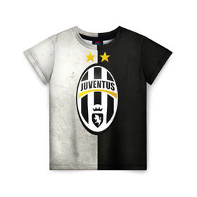 Детская футболка 3D с принтом Juventus FC в Рязани, 100% гипоаллергенный полиэфир | прямой крой, круглый вырез горловины, длина до линии бедер, чуть спущенное плечо, ткань немного тянется | juve | италия | клуб | фк | футбол | футбольный | ювентус