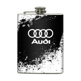 Фляга с принтом Audi abstract sport в Рязани, металлический корпус | емкость 0,22 л, размер 125 х 94 мм. Виниловая наклейка запечатывается полностью | Тематика изображения на принте: ауди | кольца | лого | машина