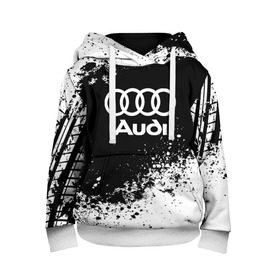 Детская толстовка 3D с принтом Audi abstract sport в Рязани, 100% полиэстер | двухслойный капюшон со шнурком для регулировки, мягкие манжеты на рукавах и по низу толстовки, спереди карман-кенгуру с мягким внутренним слоем | Тематика изображения на принте: ауди | кольца | лого | машина