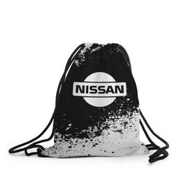 Рюкзак-мешок 3D с принтом Nissan abstract sport в Рязани, 100% полиэстер | плотность ткани — 200 г/м2, размер — 35 х 45 см; лямки — толстые шнурки, застежка на шнуровке, без карманов и подкладки | motor | nissan | авто | лого | машина | ниссан | тачка