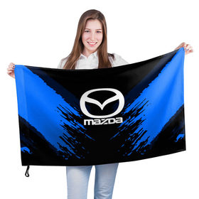 Флаг 3D с принтом MAZDA SPORT COLLECTION в Рязани, 100% полиэстер | плотность ткани — 95 г/м2, размер — 67 х 109 см. Принт наносится с одной стороны | 