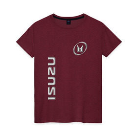 Женская футболка хлопок с принтом Isuzu в Рязани, 100% хлопок | прямой крой, круглый вырез горловины, длина до линии бедер, слегка спущенное плечо | isuzu | авто | исузу | машина | модель