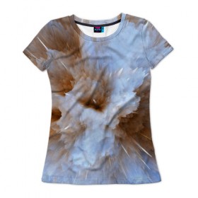 Женская футболка 3D с принтом Кристализация в Рязани, 100% полиэфир ( синтетическое хлопкоподобное полотно) | прямой крой, круглый вырез горловины, длина до линии бедер | Тематика изображения на принте: 
