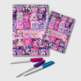 Блокнот с принтом My Little Pony Ahegao в Рязани, 100% бумага | 48 листов, плотность листов — 60 г/м2, плотность картонной обложки — 250 г/м2. Листы скреплены удобной пружинной спиралью. Цвет линий — светло-серый
 | Тематика изображения на принте: 