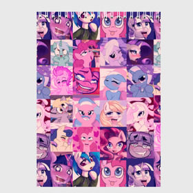 Скетчбук с принтом My Little Pony Ahegao в Рязани, 100% бумага
 | 48 листов, плотность листов — 100 г/м2, плотность картонной обложки — 250 г/м2. Листы скреплены сверху удобной пружинной спиралью | Тематика изображения на принте: 