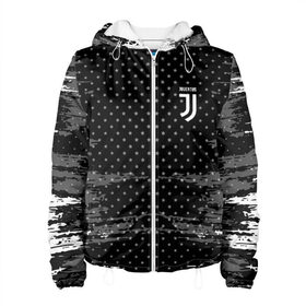 Женская куртка 3D с принтом Juventus abstract collection в Рязани, ткань верха — 100% полиэстер, подклад — флис | прямой крой, подол и капюшон оформлены резинкой с фиксаторами, два кармана без застежек по бокам, один большой потайной карман на груди. Карман на груди застегивается на липучку | football | soccer | ювентус