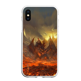 Чехол для iPhone XS Max матовый с принтом Fire Dragon в Рязани, Силикон | Область печати: задняя сторона чехла, без боковых панелей | Тематика изображения на принте: goddess of destruction | line age | line age ii | lineage ii | линейка