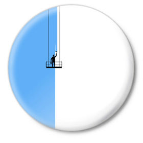 Значок с принтом Маляр в Рязани,  металл | круглая форма, металлическая застежка в виде булавки | Тематика изображения на принте: маляр