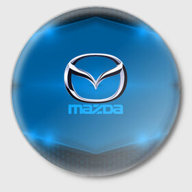 Значок с принтом Mazda SPORT в Рязани,  металл | круглая форма, металлическая застежка в виде булавки | Тематика изображения на принте: 