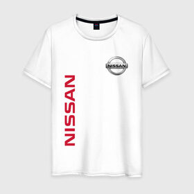 Мужская футболка хлопок с принтом Nissan в Рязани, 100% хлопок | прямой крой, круглый вырез горловины, длина до линии бедер, слегка спущенное плечо. | Тематика изображения на принте: motor | nissan | авто | лого | машина | ниссан | тачка