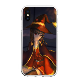 Чехол для iPhone XS Max матовый с принтом Megumin в Рязани, Силикон | Область печати: задняя сторона чехла, без боковых панелей | Тематика изображения на принте: aqua | darkness | kono subarashii | konosuba | megumin | этот замечательный мир
