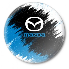 Значок с принтом MAZDA в Рязани,  металл | круглая форма, металлическая застежка в виде булавки | Тематика изображения на принте: car | mazda |  auto | авто | мазда | машина