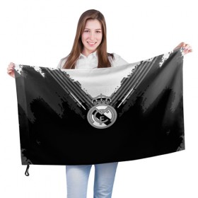 Флаг 3D с принтом Real Madrid abstract original в Рязани, 100% полиэстер | плотность ткани — 95 г/м2, размер — 67 х 109 см. Принт наносится с одной стороны | football | soccer | реал мадрид