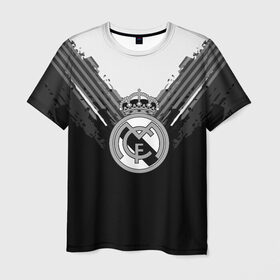 Мужская футболка 3D с принтом Real Madrid abstract original в Рязани, 100% полиэфир | прямой крой, круглый вырез горловины, длина до линии бедер | football | soccer | реал мадрид