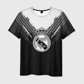 Мужская футболка 3D с принтом Real Madrid abstract original в Рязани, 100% полиэфир | прямой крой, круглый вырез горловины, длина до линии бедер | Тематика изображения на принте: football | soccer | реал мадрид