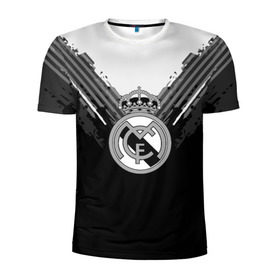 Мужская футболка 3D спортивная с принтом Real Madrid abstract original в Рязани, 100% полиэстер с улучшенными характеристиками | приталенный силуэт, круглая горловина, широкие плечи, сужается к линии бедра | football | soccer | реал мадрид