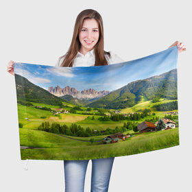 Флаг 3D с принтом Альпы в Рязани, 100% полиэстер | плотность ткани — 95 г/м2, размер — 67 х 109 см. Принт наносится с одной стороны | австрия | альпы | германия | горный хребет | горы | италия | красота | лес | лихтенштейн | луг | пейзаж | природа | простор | раздолье | словения | франция | швейцария