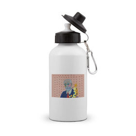 Бутылка спортивная с принтом Зигмунд Фрейд в Рязани, металл | емкость — 500 мл, в комплекте две пластиковые крышки и карабин для крепления | Тематика изображения на принте: 