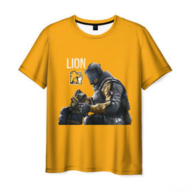 Мужская футболка 3D с принтом LION в Рязани, 100% полиэфир | прямой крой, круглый вырез горловины, длина до линии бедер | Тематика изображения на принте: chimera | lion | outbreak | rainbow six | осада