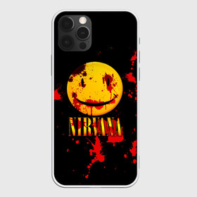 Чехол для iPhone 12 Pro Max с принтом Nirvana в Рязани, Силикон |  | Тематика изображения на принте: cobain | kurt | nevermino | nirvana | альтернативный | гранж | грол | группа | дональд | кобейн | курт | музыка | надпись | нервана | нирвана | новоселич | певец | рок | смайл | смайлик | солист