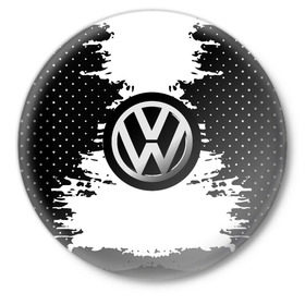 Значок с принтом Volkswagen в Рязани,  металл | круглая форма, металлическая застежка в виде булавки | Тематика изображения на принте: 