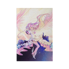 Обложка для паспорта матовая кожа с принтом Девочка волшебница Мадока в Рязани, натуральная матовая кожа | размер 19,3 х 13,7 см; прозрачные пластиковые крепления | anime | homura | puella magi madoka magica | волшебная девочка | мадока | хомура