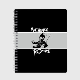 Тетрадь с принтом My Chemical Romance в Рязани, 100% бумага | 48 листов, плотность листов — 60 г/м2, плотность картонной обложки — 250 г/м2. Листы скреплены сбоку удобной пружинной спиралью. Уголки страниц и обложки скругленные. Цвет линий — светло-серый
 | gerard way | mcr | my chemical romance | альтернативный | группа | джерард уэй | май кемикал романс | мкр | мой химический роман | мхр | мцр | панк | поп | поппанк | рок | рэй торо