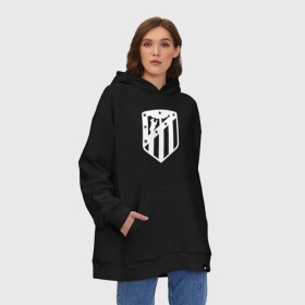 Худи SuperOversize хлопок с принтом Atletico Madrid в Рязани, 70% хлопок, 30% полиэстер, мягкий начес внутри | карман-кенгуру, эластичная резинка на манжетах и по нижней кромке, двухслойный капюшон
 | атлетико мадрид | эмблема