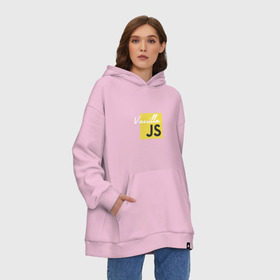 Худи SuperOversize хлопок с принтом Vanilla JS в Рязани, 70% хлопок, 30% полиэстер, мягкий начес внутри | карман-кенгуру, эластичная резинка на манжетах и по нижней кромке, двухслойный капюшон
 | code | javascript | js | programming | vanilla | код | кодер | программирование | программист | разработчик | скрипт