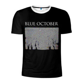 Мужская футболка 3D спортивная с принтом Blue October в Рязани, 100% полиэстер с улучшенными характеристиками | приталенный силуэт, круглая горловина, широкие плечи, сужается к линии бедра | 