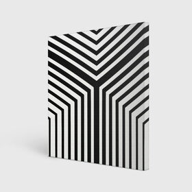 Холст квадратный с принтом Кибер Зебра в Рязани, 100% ПВХ |  | black and white stripes | geometry | vest | zebra | геометрия | зебра | тельняшка | черно белая полоска