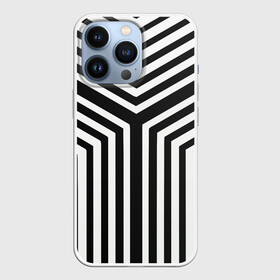 Чехол для iPhone 13 Pro с принтом Кибер Зебра в Рязани,  |  | black and white stripes | geometry | vest | zebra | геометрия | зебра | тельняшка | черно белая полоска