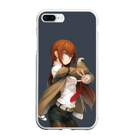 Чехол для iPhone 7Plus/8 Plus матовый с принтом Kurusi makise Steins gate в Рязани, Силикон | Область печати: задняя сторона чехла, без боковых панелей | anime | kristina | kurisu | okabe | sience | stein | steins | steonggate | врата штейна | курису | макисе