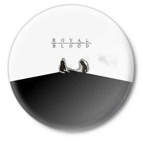 Значок с принтом Royal Blood в Рязани,  металл | круглая форма, металлическая застежка в виде булавки | Тематика изображения на принте: 