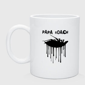 Кружка с принтом Papa Roach в Рязани, керамика | объем — 330 мл, диаметр — 80 мм. Принт наносится на бока кружки, можно сделать два разных изображения | papa roach | roach | папа роач | папароач | папароч | роач | роч