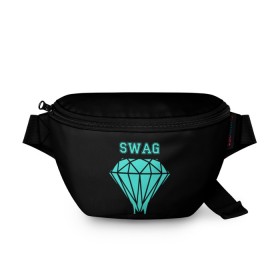 Поясная сумка 3D с принтом Swag diamond в Рязани, 100% полиэстер | плотная ткань, ремень с регулируемой длиной, внутри несколько карманов для мелочей, основное отделение и карман с обратной стороны сумки застегиваются на молнию | 