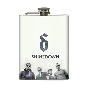 Фляга с принтом Shinedown band в Рязани, металлический корпус | емкость 0,22 л, размер 125 х 94 мм. Виниловая наклейка запечатывается полностью | Тематика изображения на принте: 