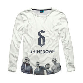 Женский лонгслив 3D с принтом Shinedown band в Рязани, 100% полиэстер | длинные рукава, круглый вырез горловины, полуприлегающий силуэт | 