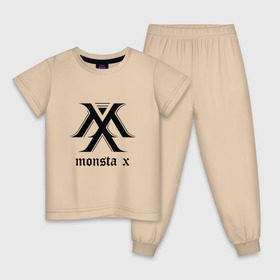 Детская пижама хлопок с принтом MONSTA X_4 в Рязани, 100% хлопок |  брюки и футболка прямого кроя, без карманов, на брюках мягкая резинка на поясе и по низу штанин
 | Тематика изображения на принте: monsta x | монст х