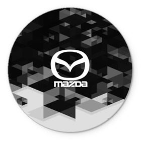 Коврик для мышки круглый с принтом Mazda sport geometry в Рязани, резина и полиэстер | круглая форма, изображение наносится на всю лицевую часть | auto | automobile | car | carbon | machine | mazda | motor | motor car | sport car | автомашина | бренд | легковой автомобиль | мазда | марка | спортивный автомобиль | тачка