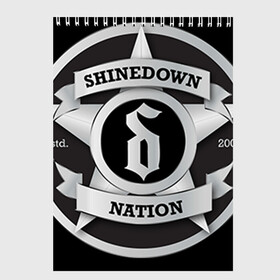 Скетчбук с принтом Shinedown Nation в Рязани, 100% бумага
 | 48 листов, плотность листов — 100 г/м2, плотность картонной обложки — 250 г/м2. Листы скреплены сверху удобной пружинной спиралью | 