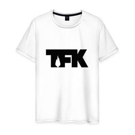 Мужская футболка хлопок с принтом TFK logo black в Рязани, 100% хлопок | прямой крой, круглый вырез горловины, длина до линии бедер, слегка спущенное плечо. | tfk | thousand foot krutch